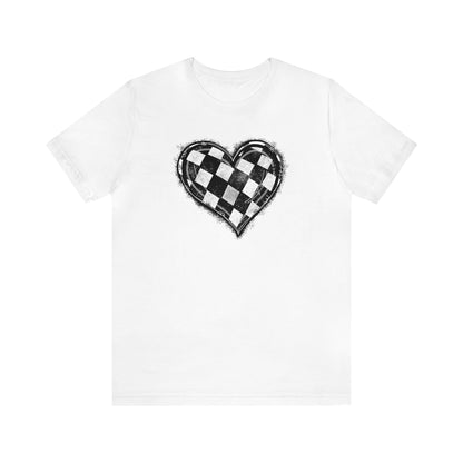 Checkered Heart- Adult T-Shirt