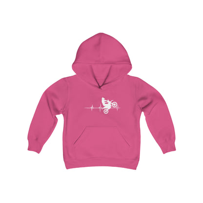 Heart Rate Moto- Youth Hooded Sweatshirt
