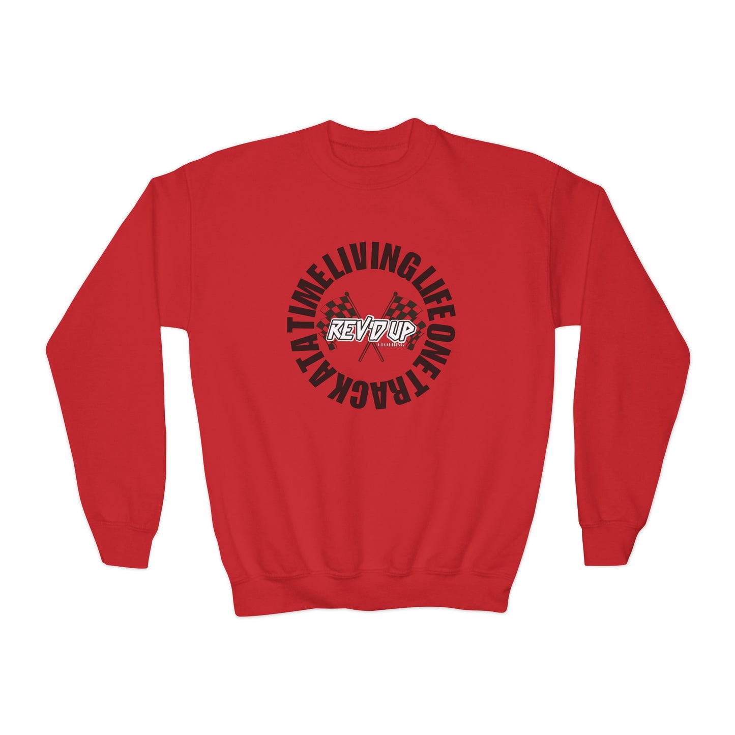 Living Life One Track At A Time Black Rev'd Up Clothing - Youth Sweatshirt