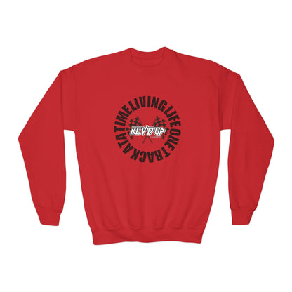 Living Life One Track At A Time Black Rev'd Up Clothing - Youth Sweatshirt