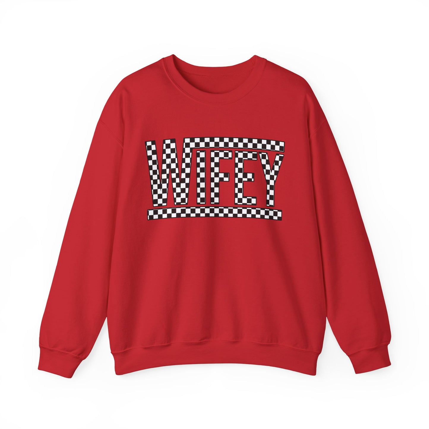 Checkered Wifey- Adult Crewneck Sweatshirt
