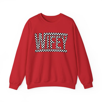 Checkered Wifey- Adult Crewneck Sweatshirt