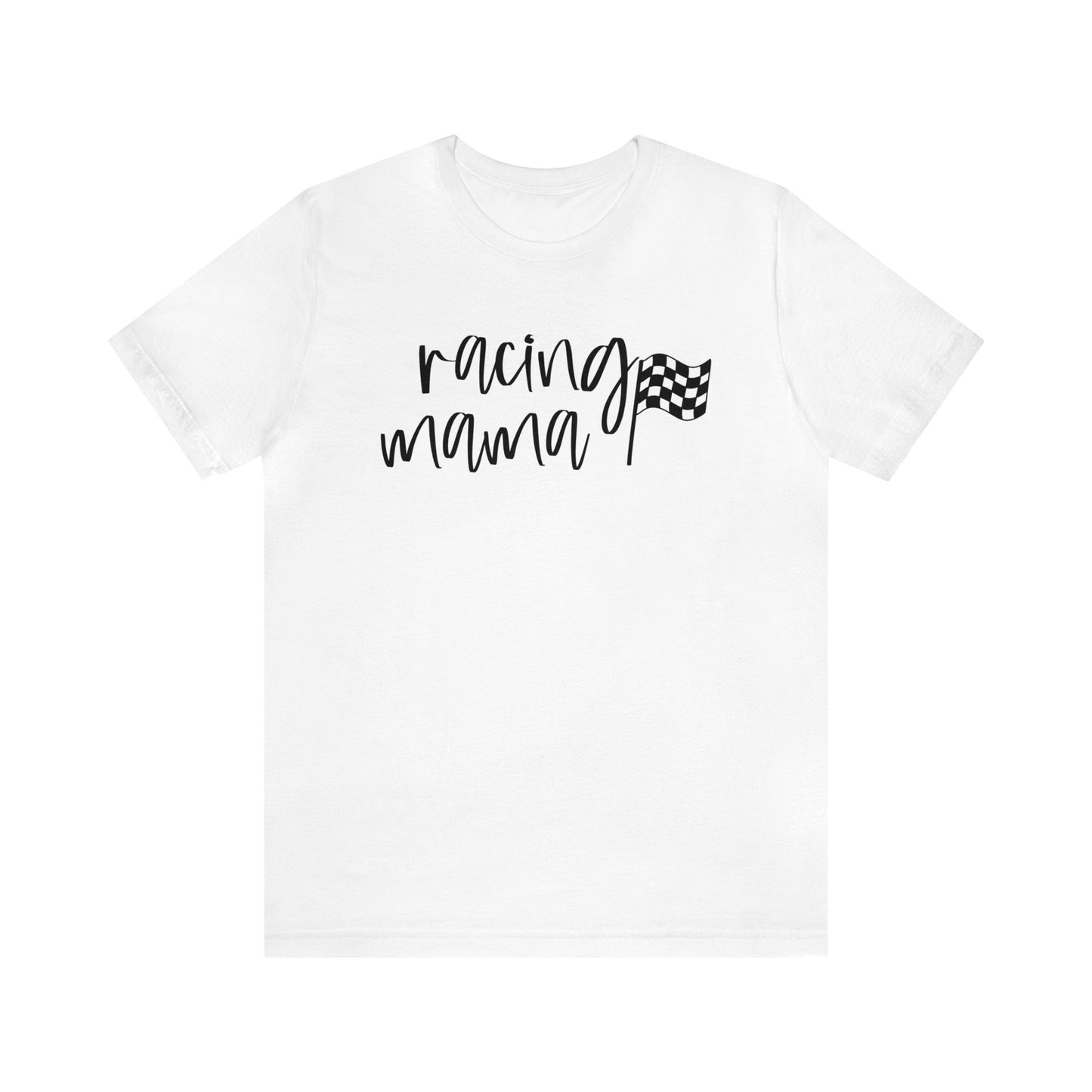 Race Mama with Flag- Adult T-Shirt