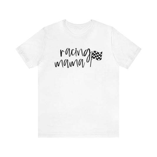 Race Mama with Flag- Adult T-Shirt