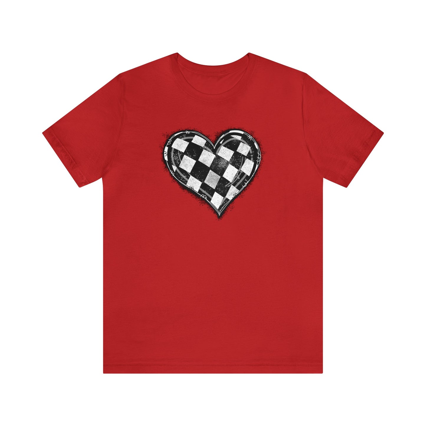 Checkered Heart- Adult T-Shirt