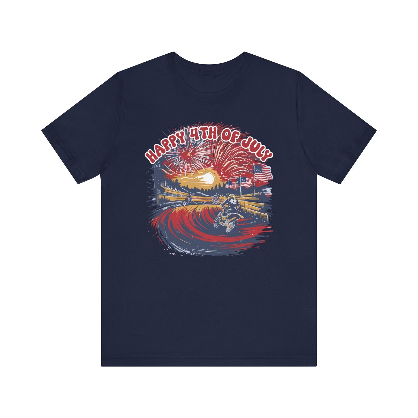 Fourth of July Motocross- Adult T-Shirt