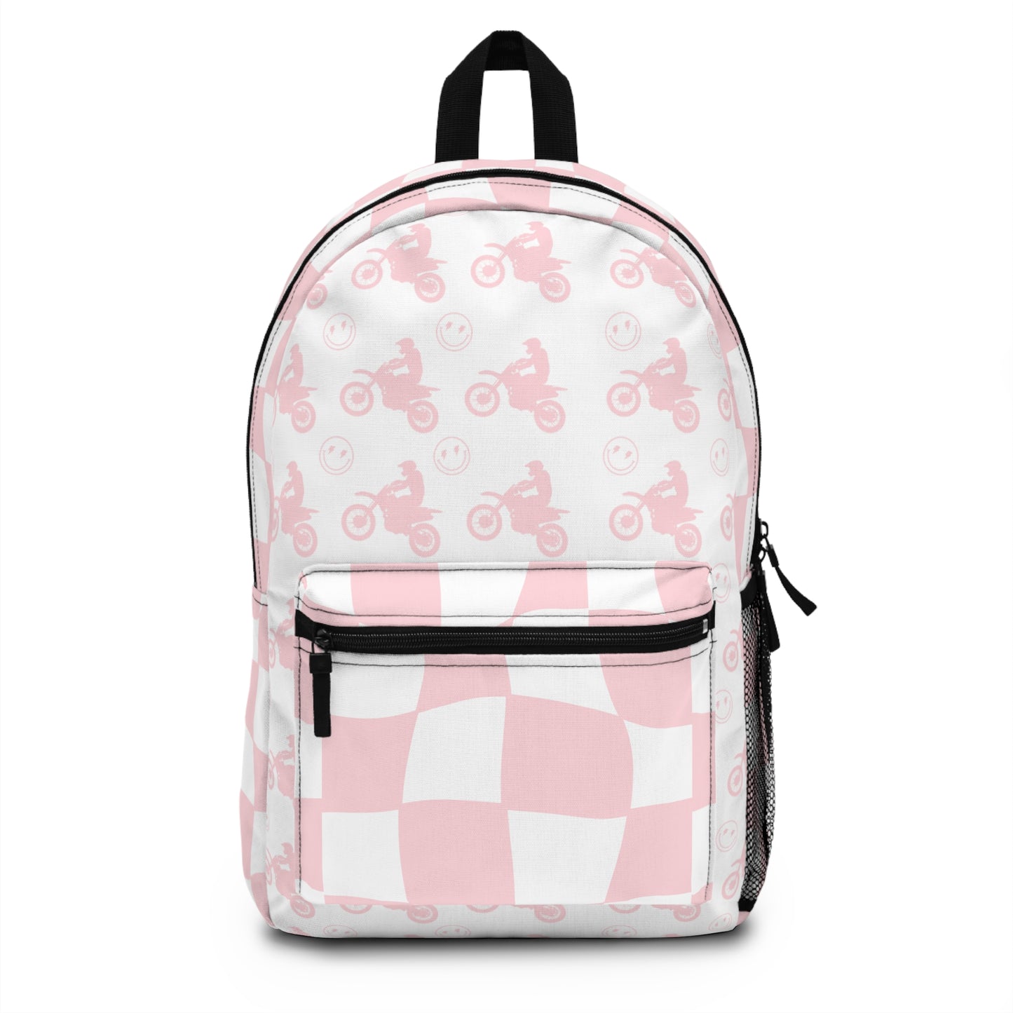 Light Pink Checkered Moto Backpack