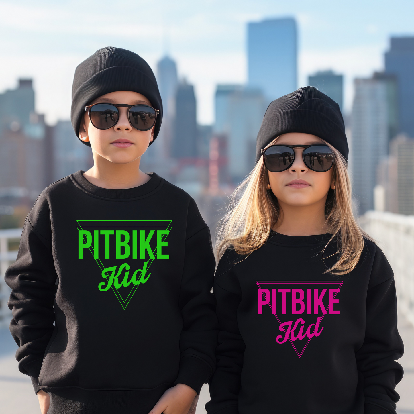 Pit Bike Kid Green - Youth Sweatshirt
