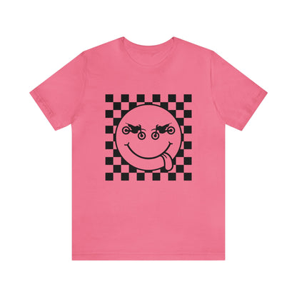 Race Flag Smile Face- Adult T-Shirt