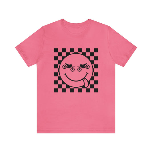 Race Flag Smile Face- Adult T-Shirt