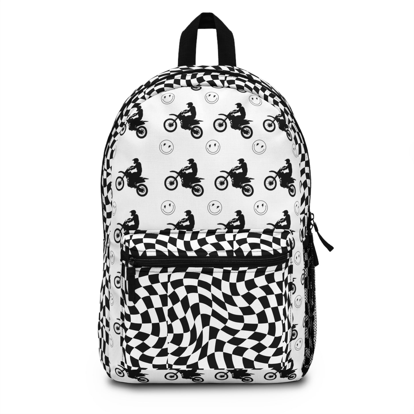 Black & White Checkered Moto Backpack