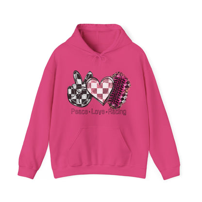 Peace Love Racing- Adult Hooded Sweatshirt