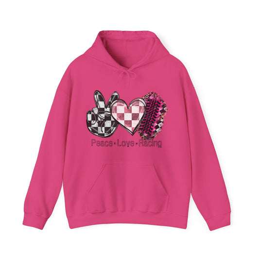 Peace Love Racing- Adult Hooded Sweatshirt