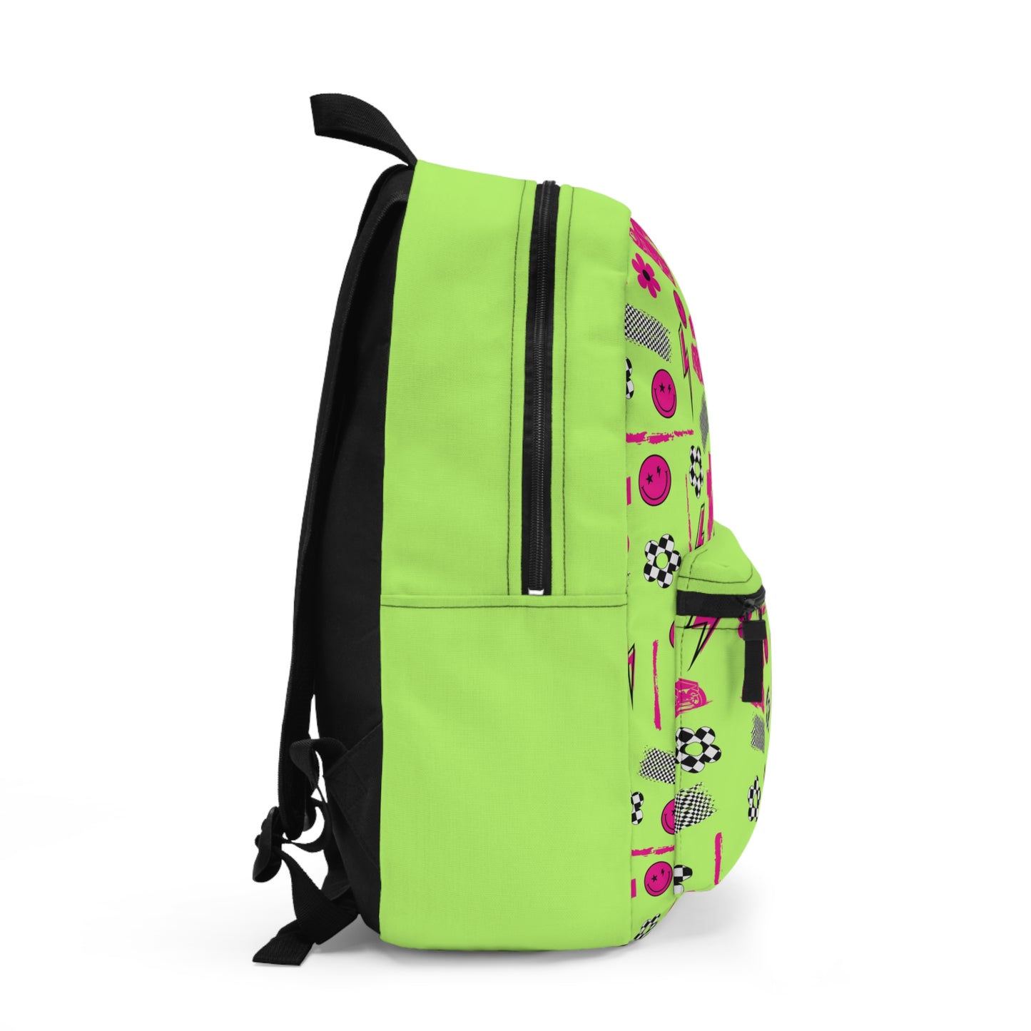 Bright Green & Pink Winged Sprint Car - Backpack