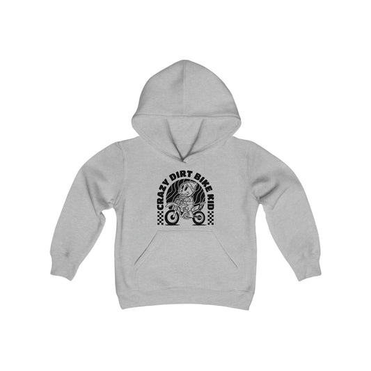 Crazy Dirt Bike Kid-Youth Hooded Sweatshirt
