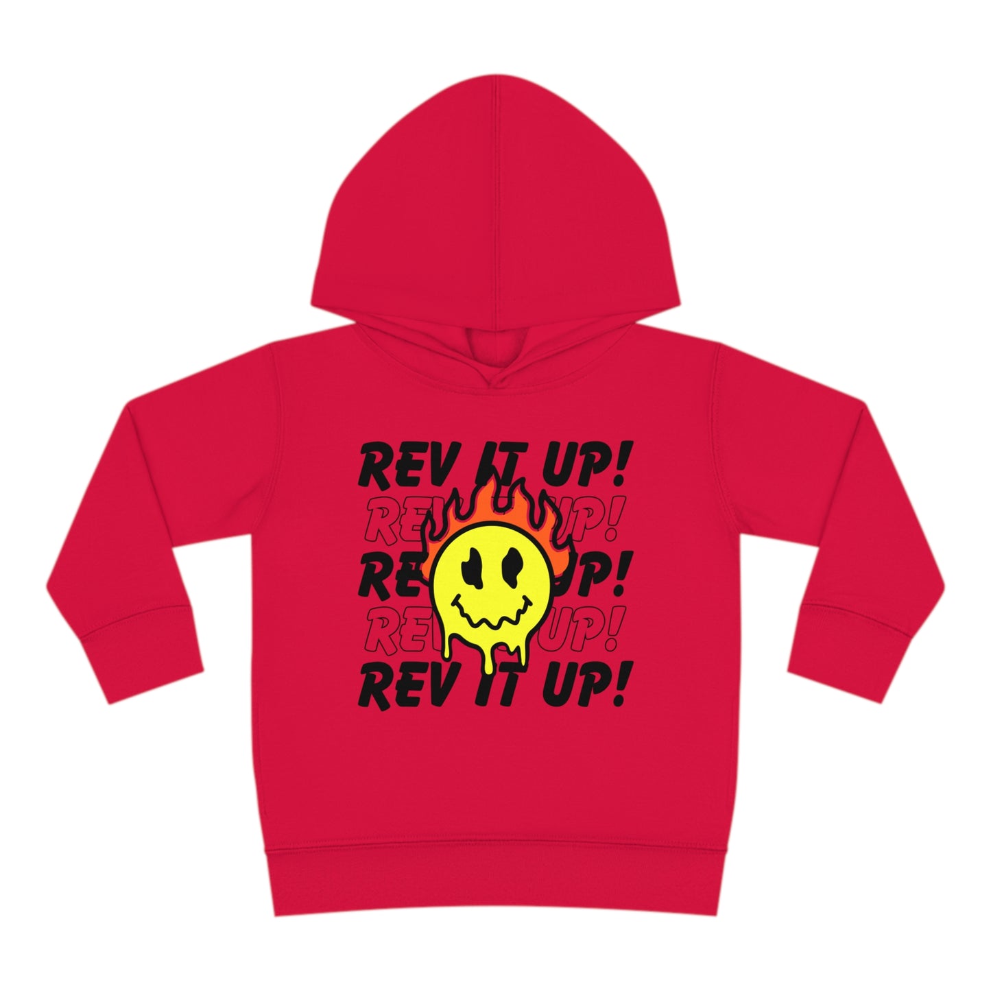 Rev It Up Flame Smiley -Toddler Hooded Sweatshirt