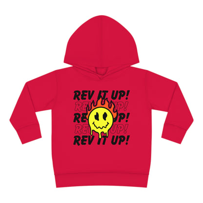Rev It Up Flame Smiley -Toddler Hooded Sweatshirt