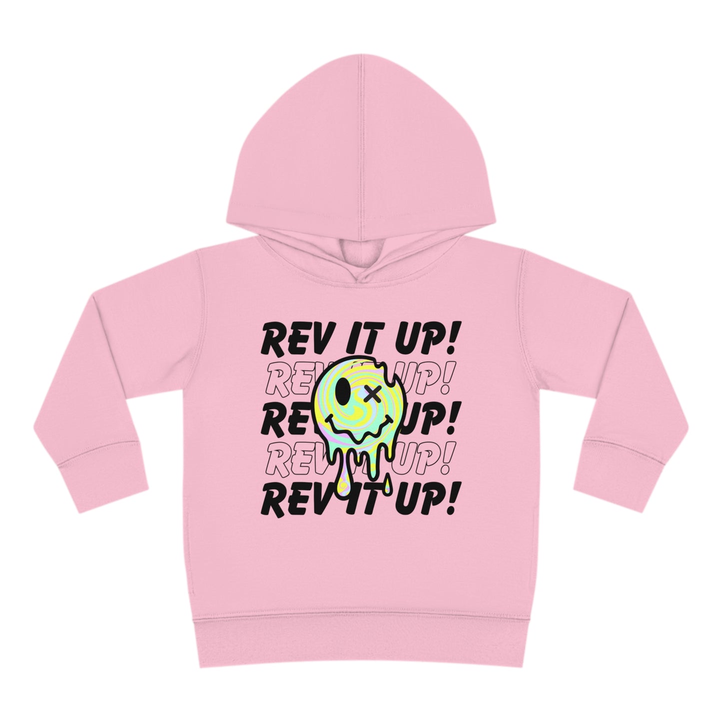 Rev It Up Retro Smiley -Toddler Hooded Sweatshirt