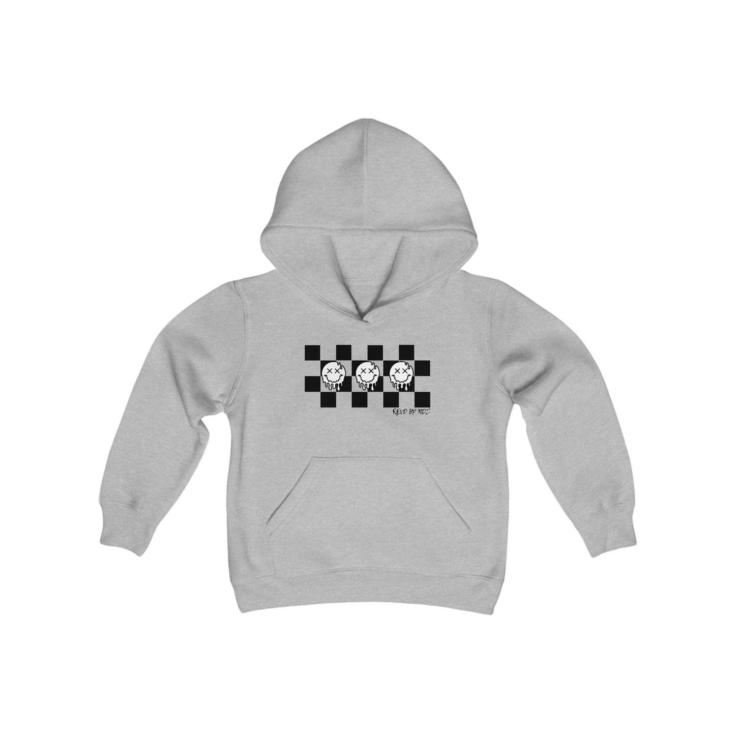 Checkered Smiley's- Youth Hooded Sweatshirt