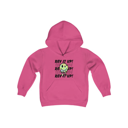 Rev It Up Retro Smiley -Youth Hooded Sweatshirt