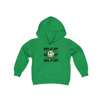 Rev It Up Retro Smiley -Youth Hooded Sweatshirt