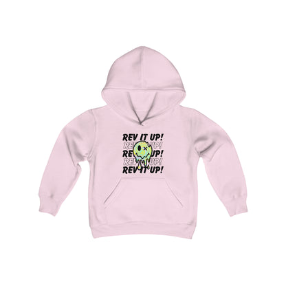 Rev It Up Retro Smiley -Youth Hooded Sweatshirt