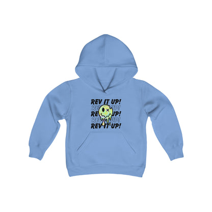 Rev It Up Retro Smiley -Youth Hooded Sweatshirt