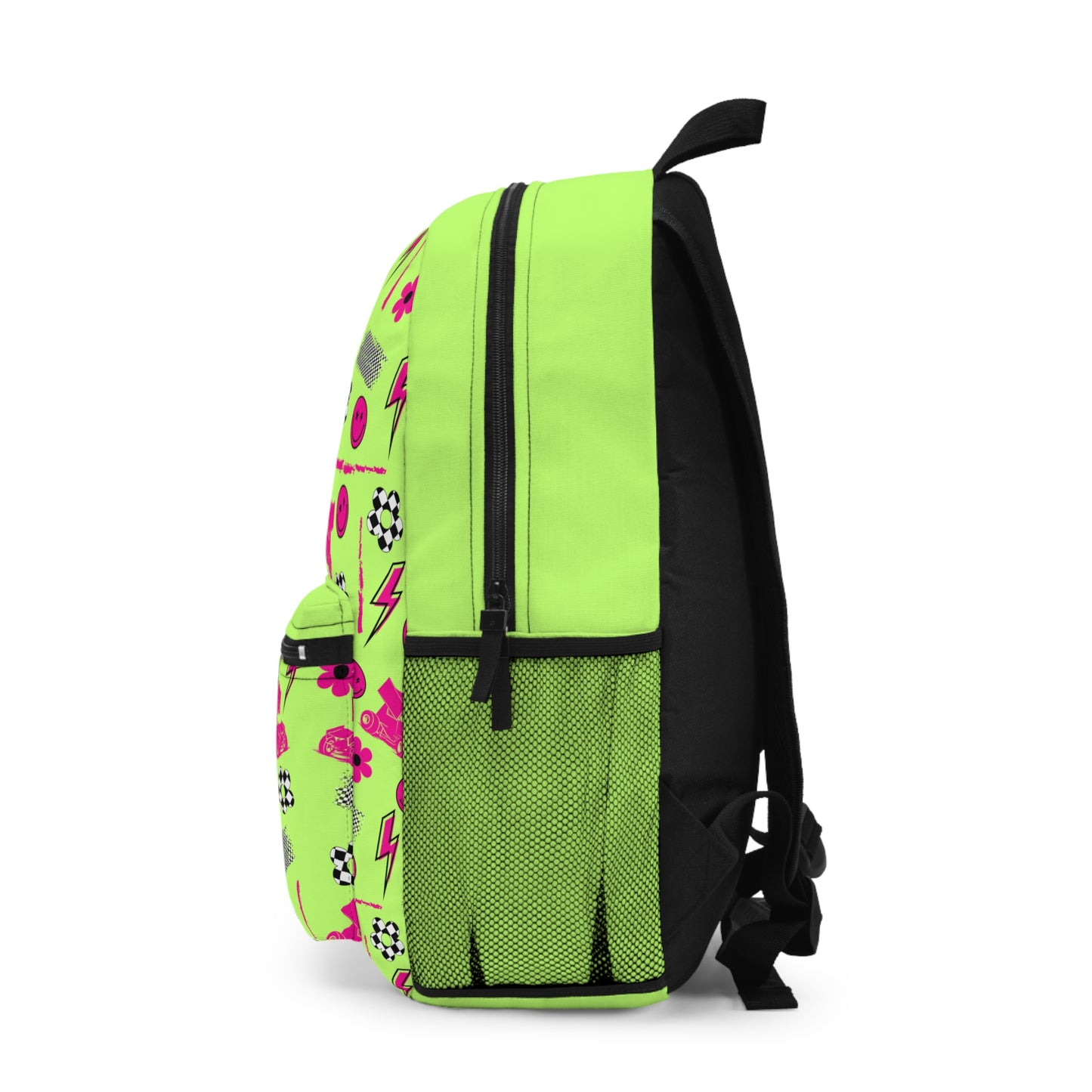 Bright Green & Pink Winged Sprint Car - Backpack