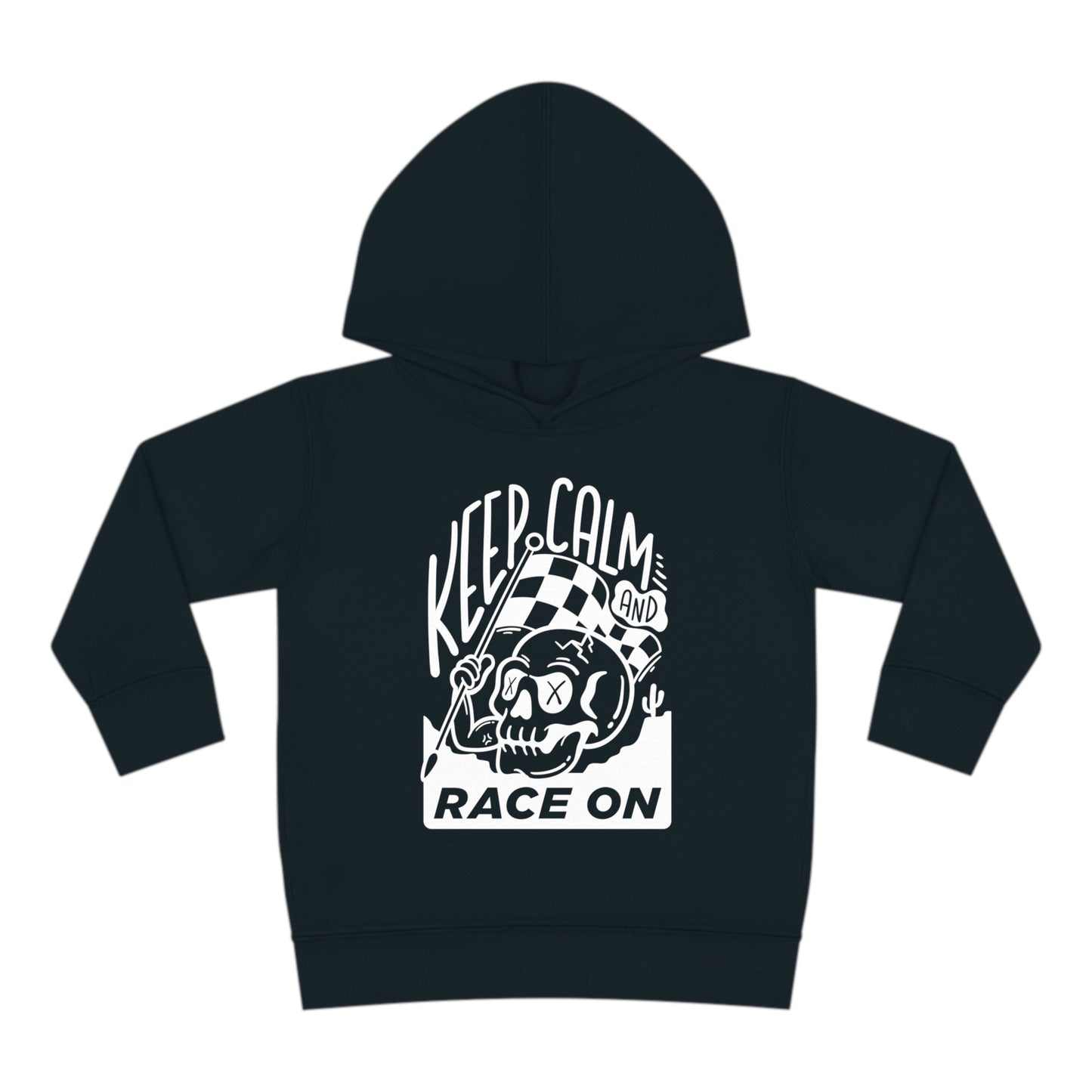Keep Calm and Race On -Toddler Hooded Sweatshirt