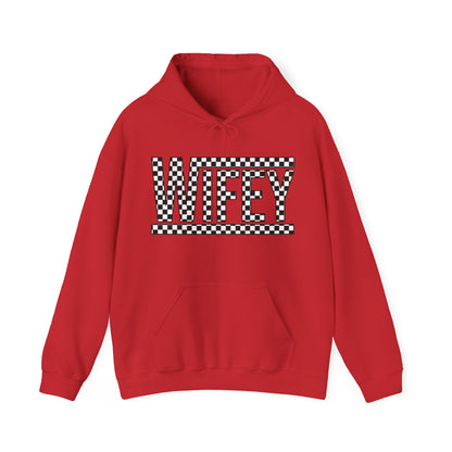 Checkered Wifey- Adult Hooded Sweatshirt