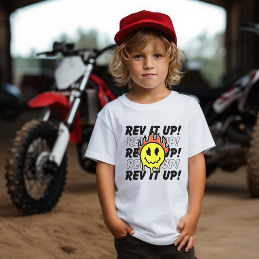 Rev It Up Flame Smiley -Youth T-Shirt
