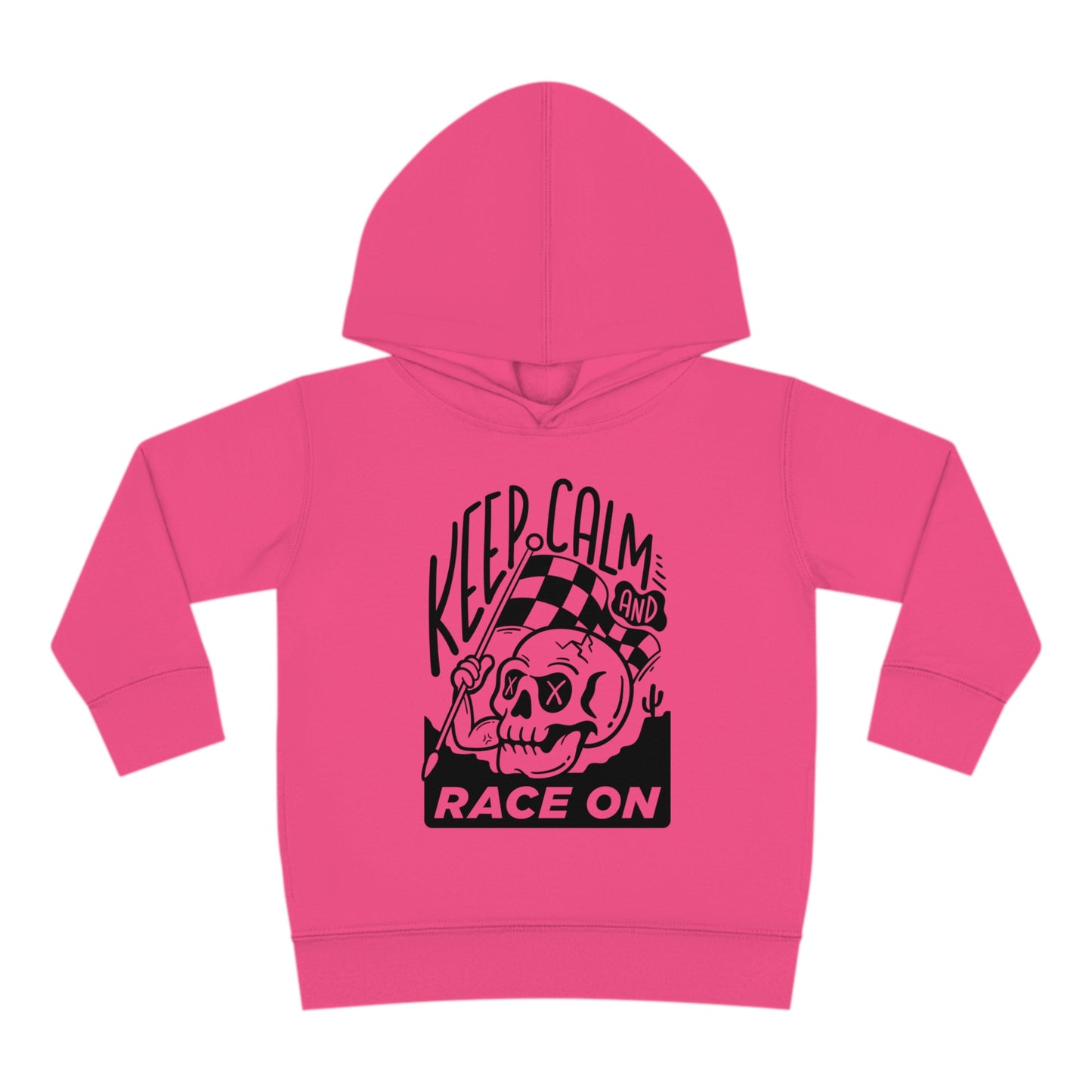 Keep Calm and Race On -Toddler Hooded Sweatshirt