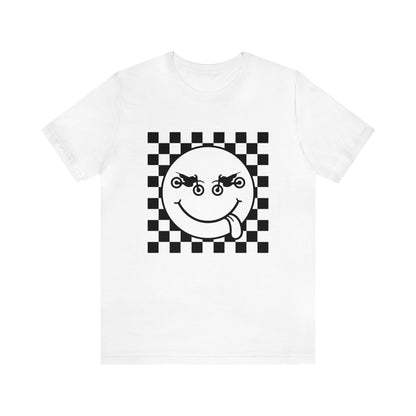 Race Flag Smile Face- Adult T-Shirt