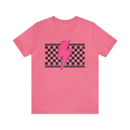 Pink Lightening Bolt- Adult T-Shirt