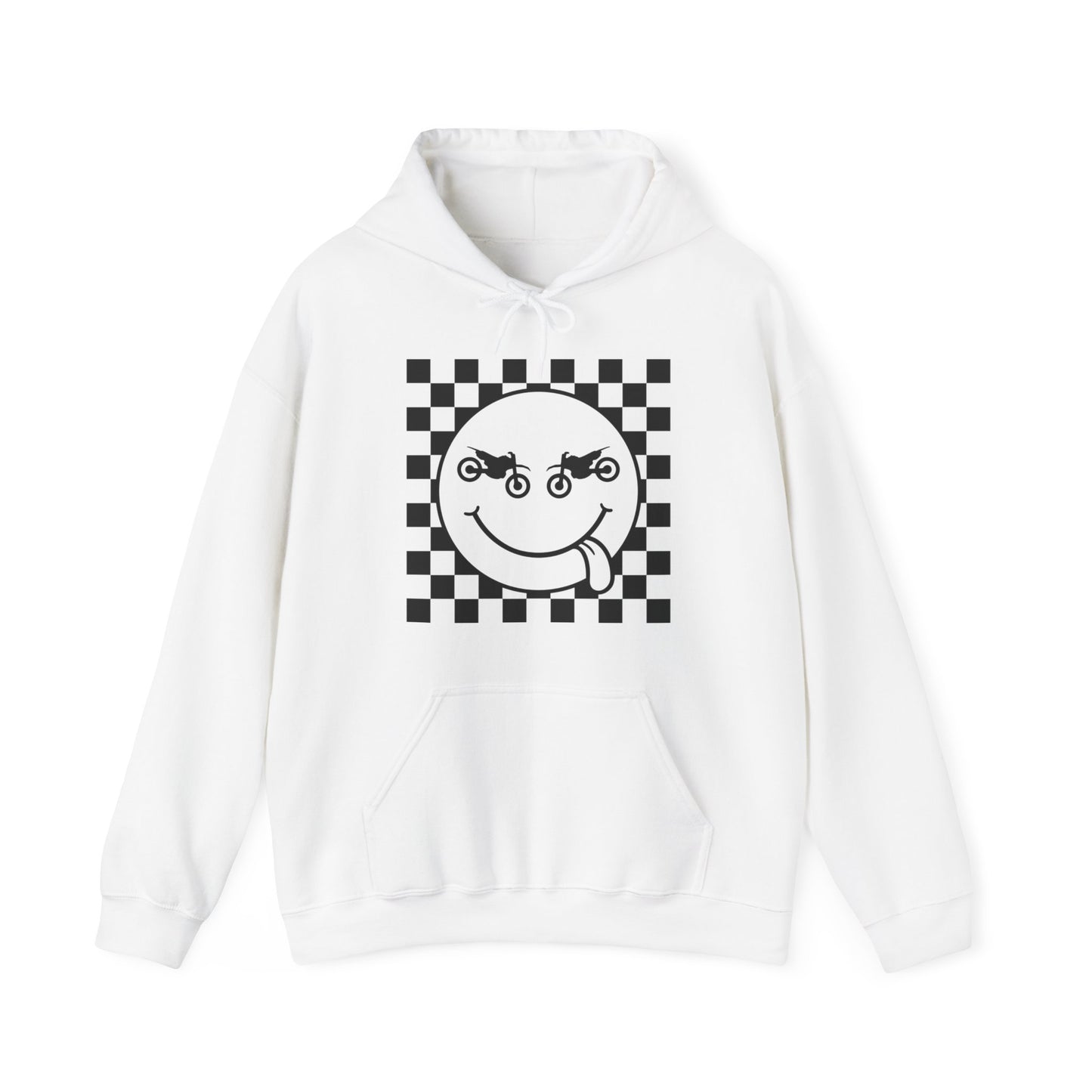 Race Flag Smile Face- Adult Hooded Sweatshirt