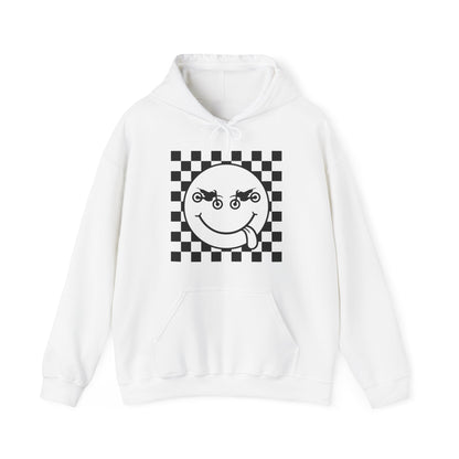 Race Flag Smile Face- Adult Hooded Sweatshirt