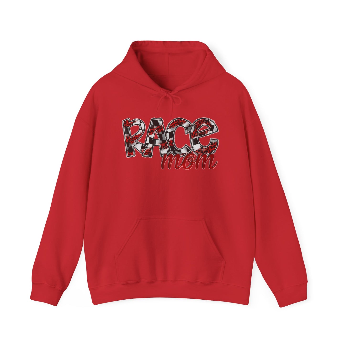 Checked with Red Race Mom- Adult Hooded Sweatshirt