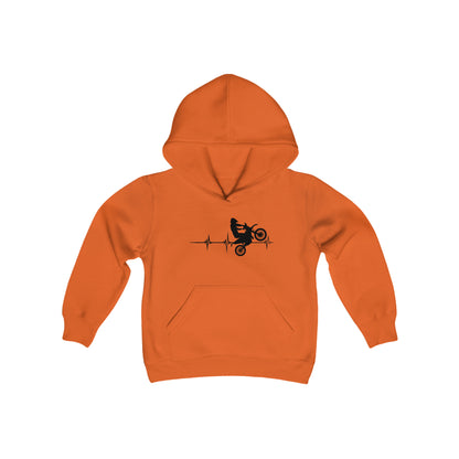 Heart Rate Moto- Youth Hooded Sweatshirt