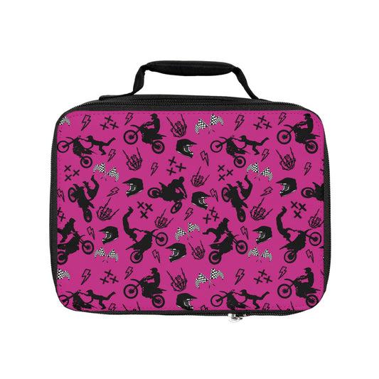 Moto Cross - Lunch Bag - Dark Pink
