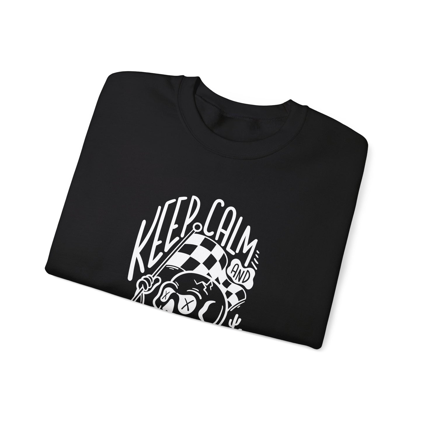 Keep Calm and Ride On- Adult Crewneck Sweatshirt