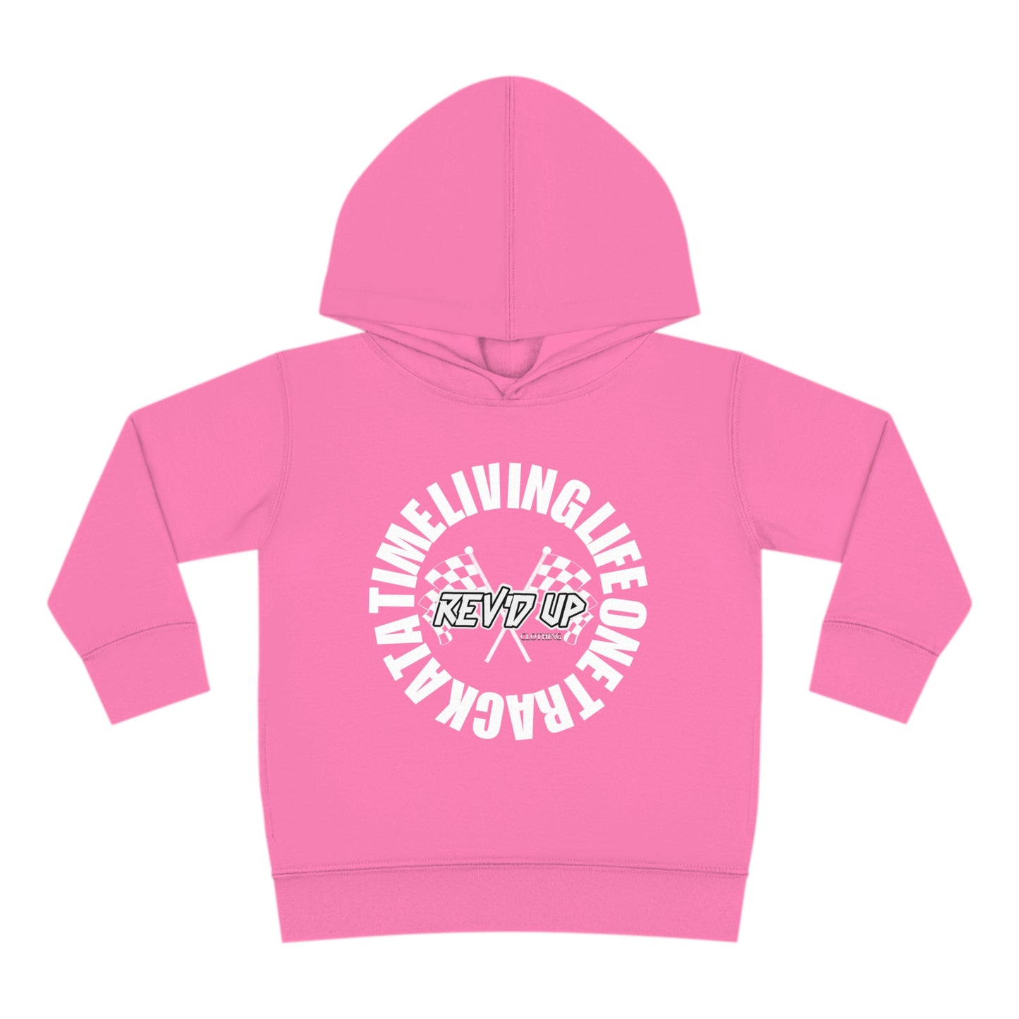 Living Life One Track At A Time White Rev'd Up Clothing - Toddler Hooded Sweatshirt