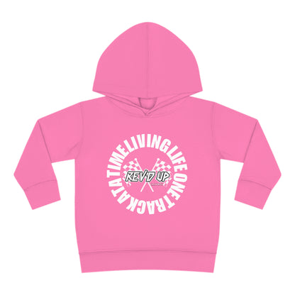 Living Life One Track At A Time White Rev'd Up Clothing - Toddler Hooded Sweatshirt