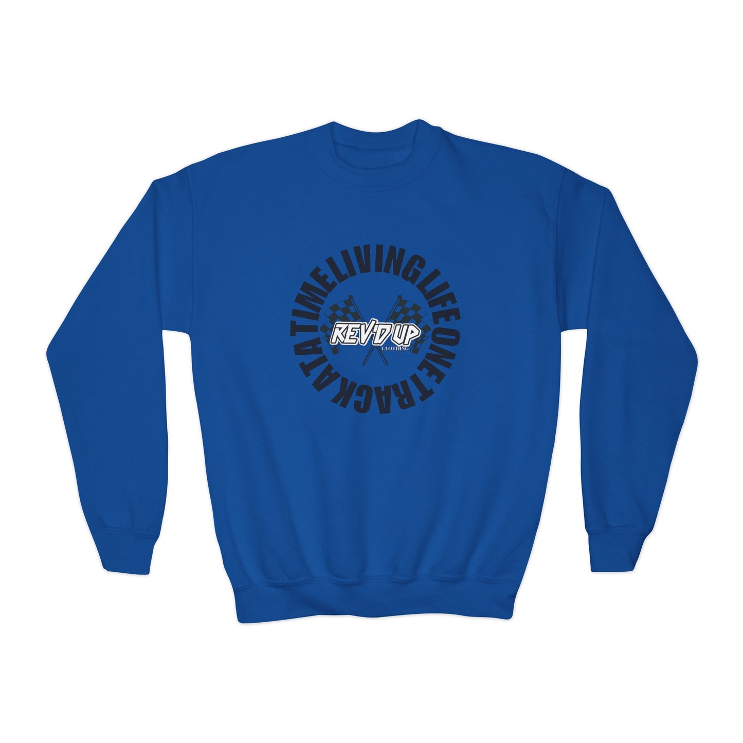 Living Life One Track At A Time Black Rev'd Up Clothing - Youth Sweatshirt