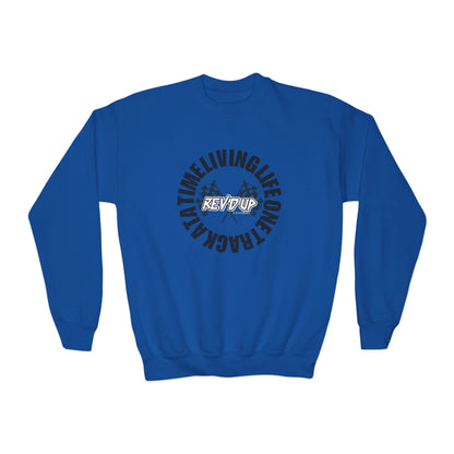 Living Life One Track At A Time Black Rev'd Up Clothing - Youth Sweatshirt