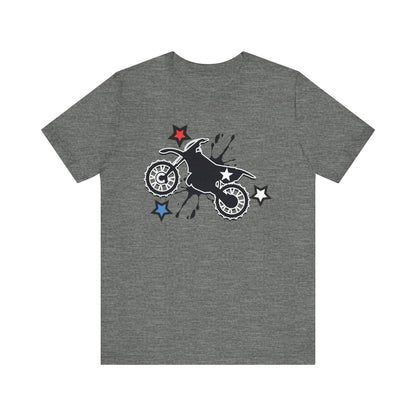 Red White And Blue Dirtbike- Adult T-Shirt