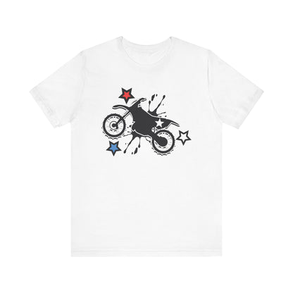 Red White And Blue Dirtbike- Adult T-Shirt