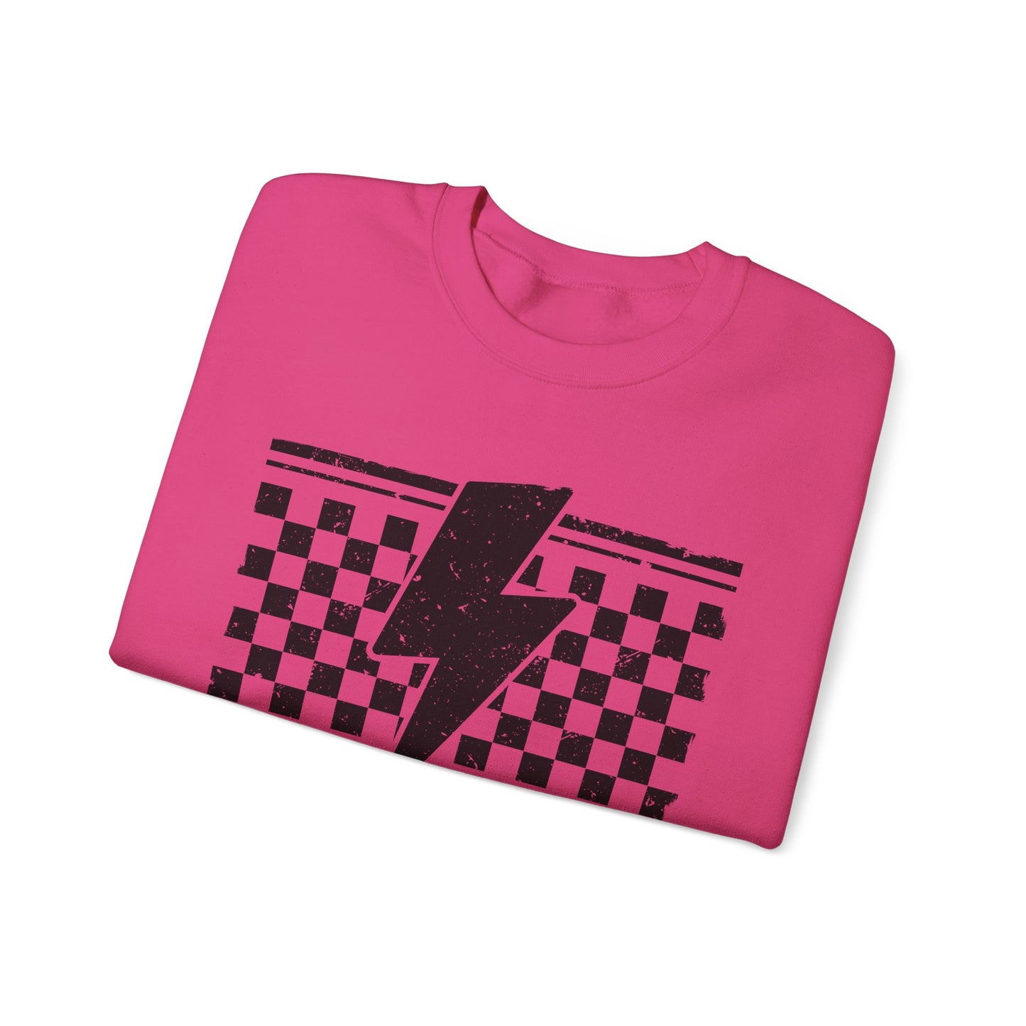 Grunge Checkered Lightning Bolt- Adult Sweatshirt