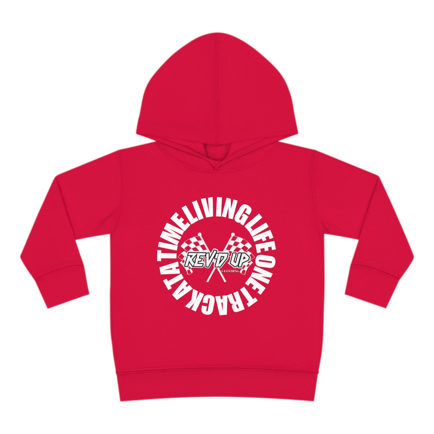Living Life One Track At A Time White Rev'd Up Clothing - Toddler Hooded Sweatshirt
