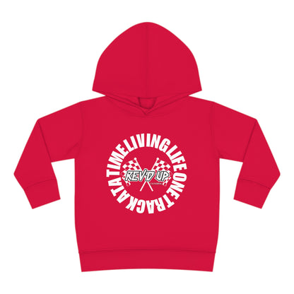 Living Life One Track At A Time White Rev'd Up Clothing - Toddler Hooded Sweatshirt