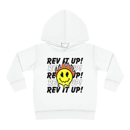 Rev It Up Flame Smiley -Toddler Hooded Sweatshirt